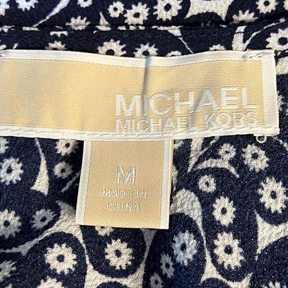 Michael Michael Kors Navy/White Short Sleeve Cold Shoulder Top Size M - Picture 12 of 12